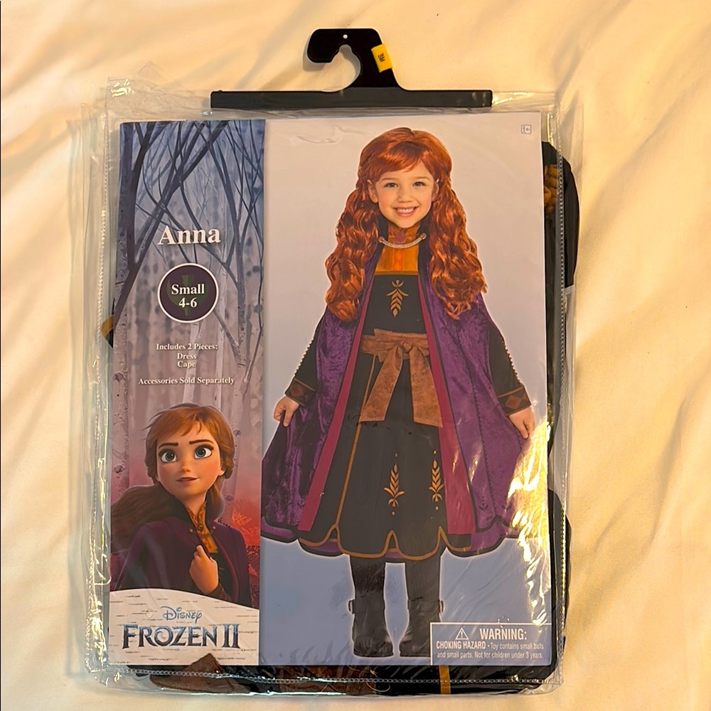 Disney Frozen II Anna Kids Costume - Purple Dress Cape (Small 4-6)